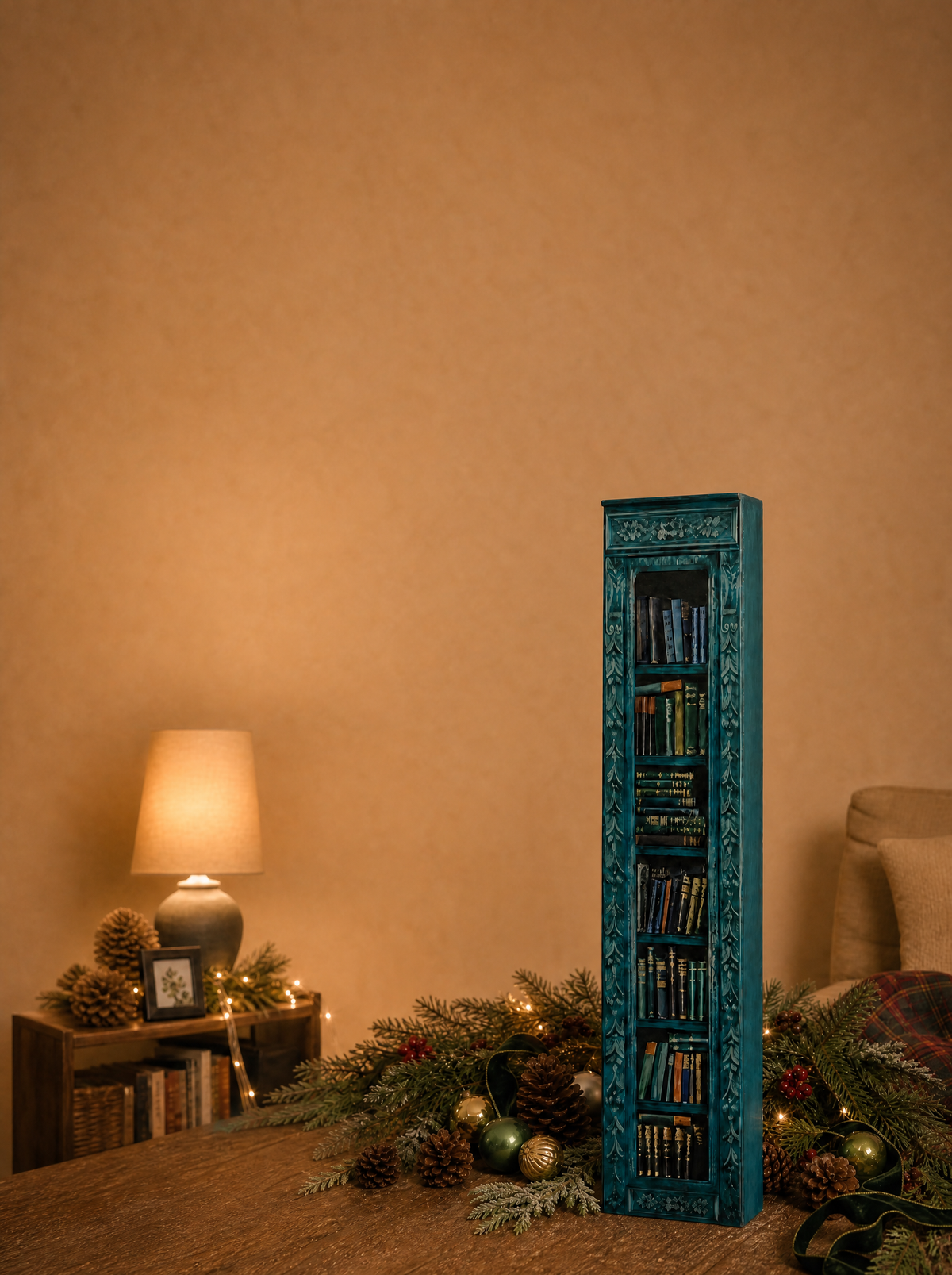 The Sprigbound calendar in a warm living room, mobile hero