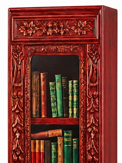 Firelight Red case, close up of the carved top